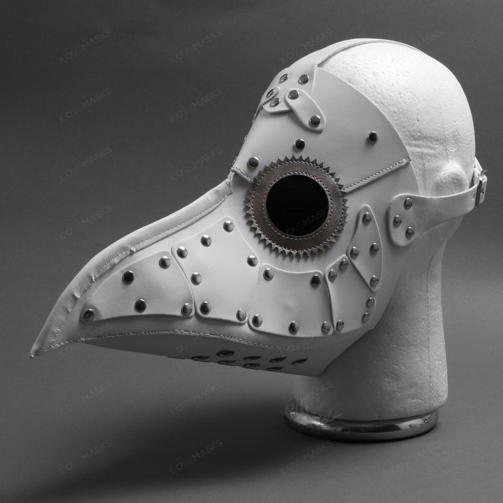 Halloween Steampunk Plague Doctor Mask White